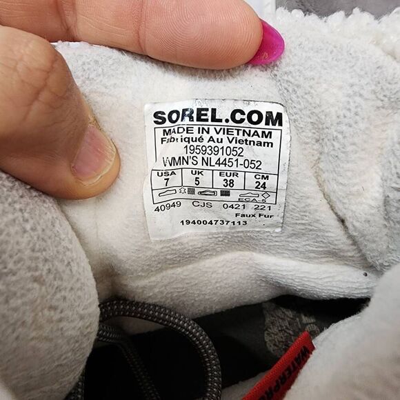 Sorel Explorer Next Faux Shearling Waterproof Bootie Women's 7 Grey Suede - Picture 6 of 7